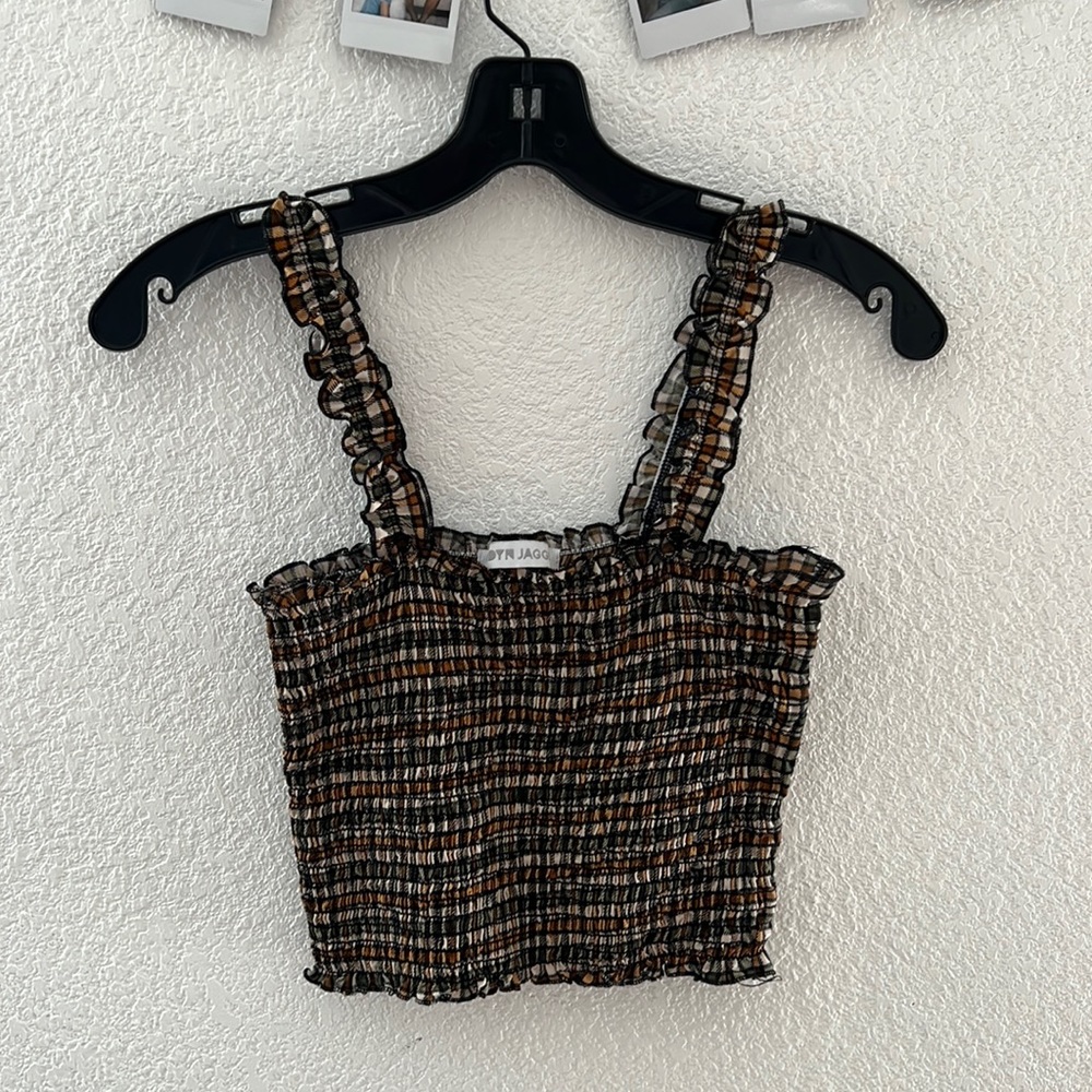 y2k vintage clueless vibe plaid scrunchie top✨